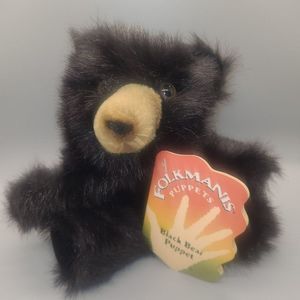 FOLKMANIS Black Bear Hand Puppet